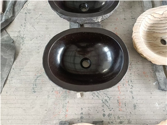 Shanxi Black Granite Oval Wash Basin