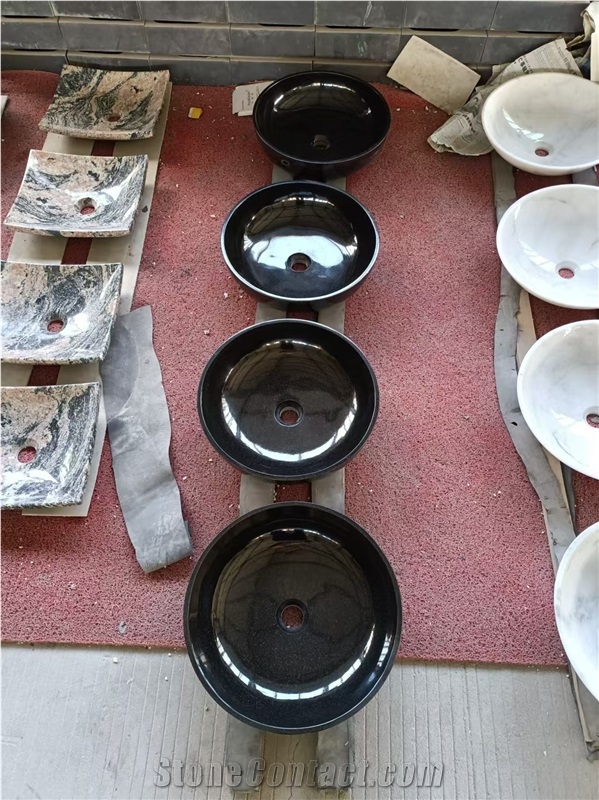 Shanxi Black Granite Round Wash Basin