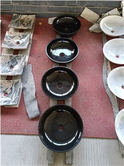 Shanxi Black Granite Round Wash Basin