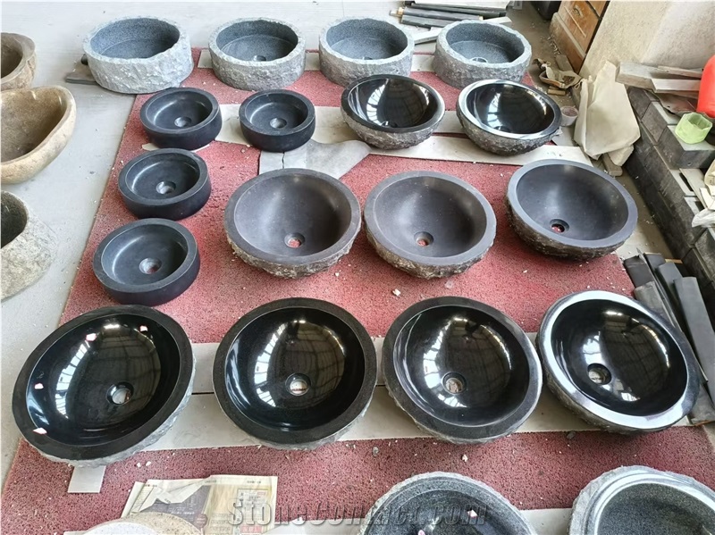 Shanxi Black Granite Round Wash Basin