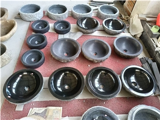 Shanxi Black Granite Round Wash Basin