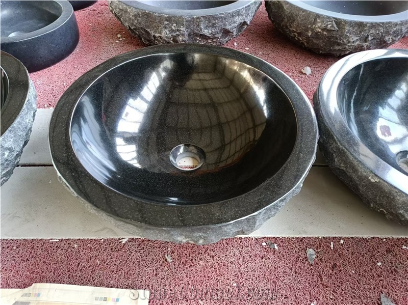 Shanxi Black Round Basins Natural Edges