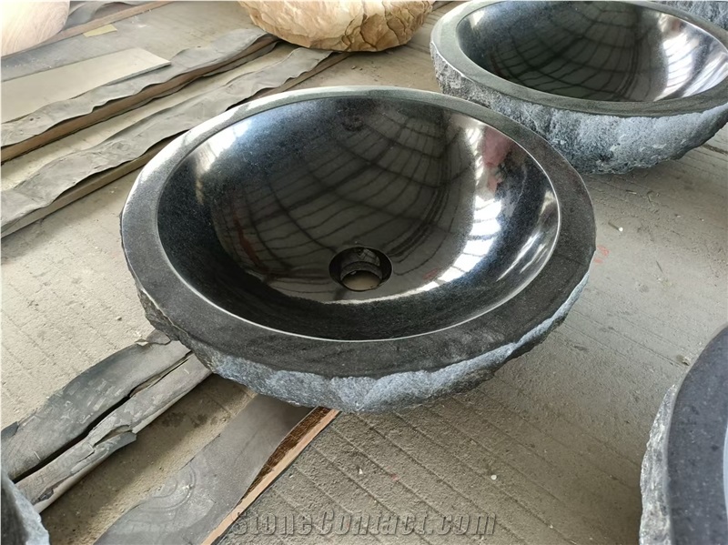 Shanxi Black Round Basins Natural Edges