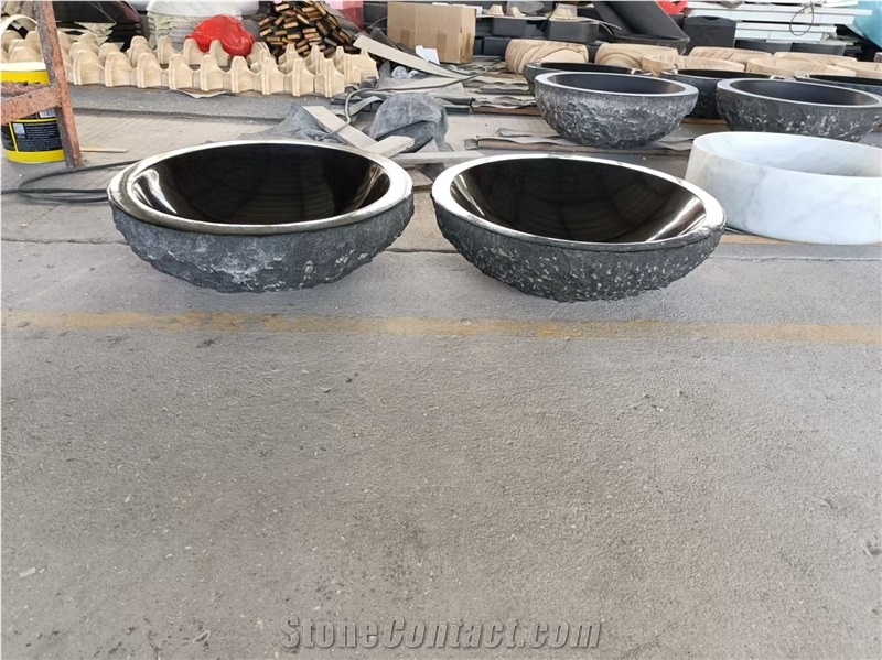 Shanxi Black Round Basins Natural Edges