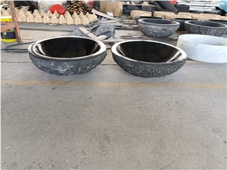 Shanxi Black Round Basins Natural Edges