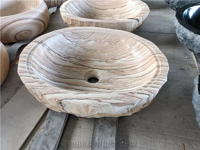 Yellow Sandstone Oval Wash Basin
