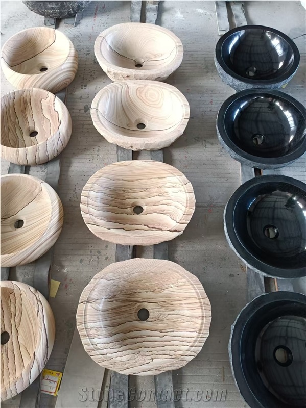 Yellow Sandstone Oval Wash Basin