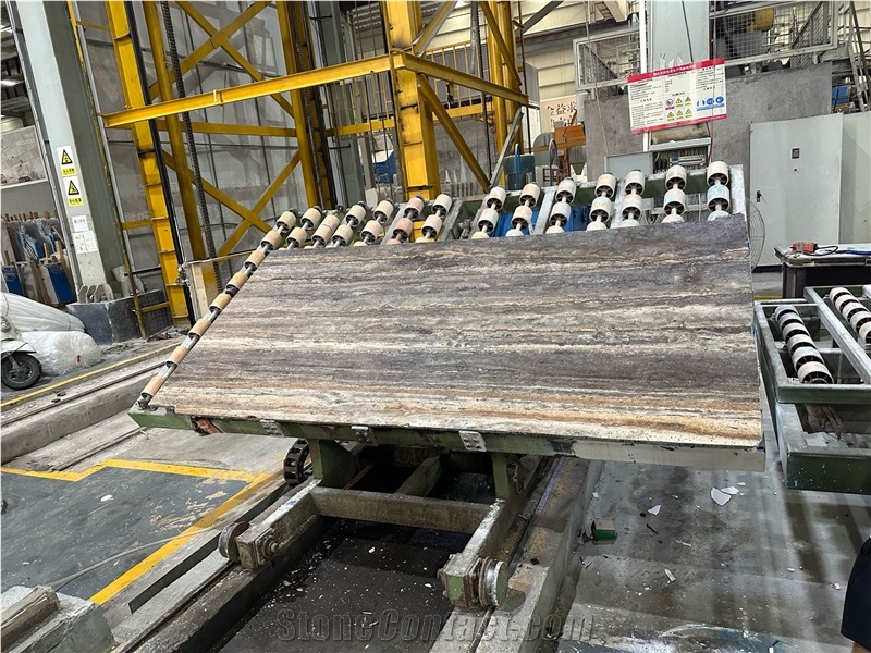 Iranian Silver Travertine Slabs, Grey Travertine