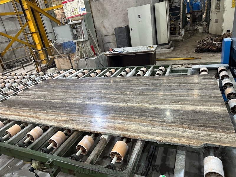Iranian Silver Travertine Slabs, Grey Travertine