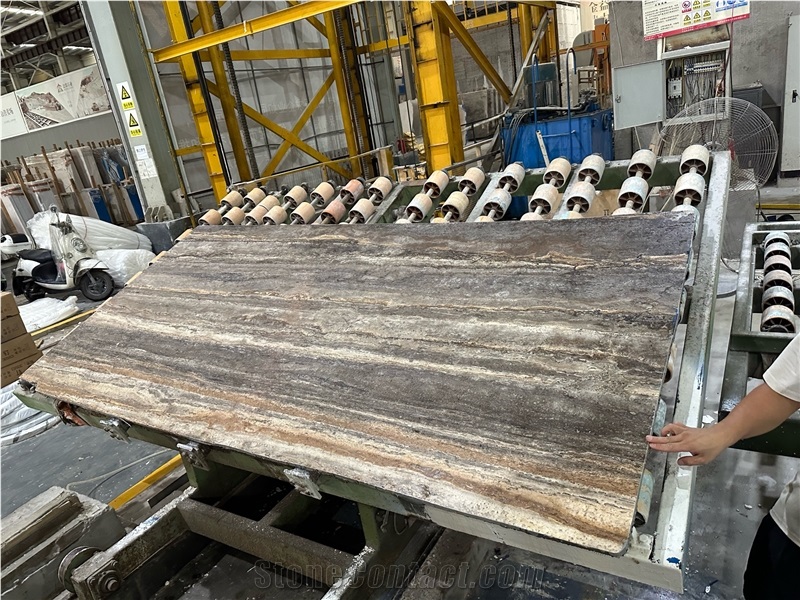 Iranian Silver Travertine Slabs, Grey Travertine