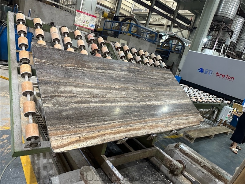 Iranian Silver Travertine Slabs, Grey Travertine