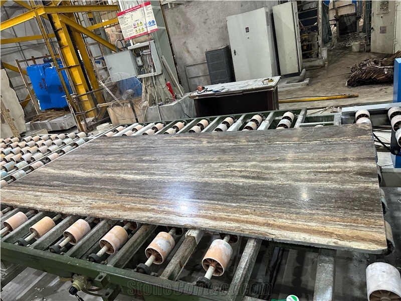 Iranian Silver Travertine Slabs, Grey Travertine
