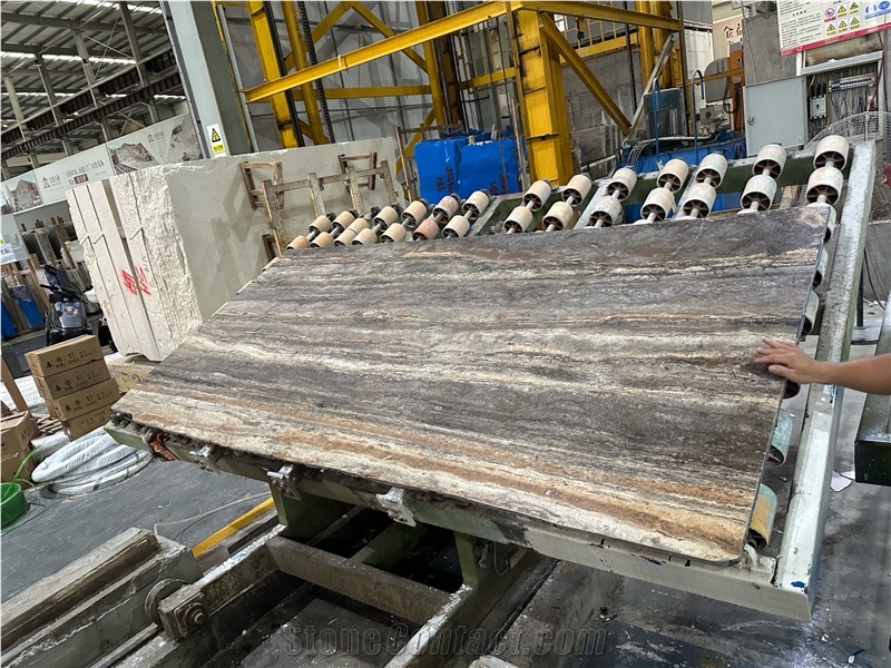 Iranian Silver Travertine Slabs, Grey Travertine