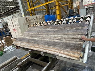 Iranian Silver Travertine Slabs, Grey Travertine