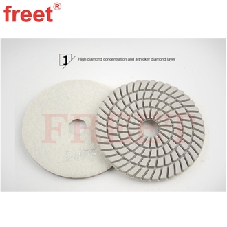 4Inch Wet White Buff Polishing Pads For Polishing Granite