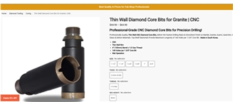 Thin Rim CNC Core Bits