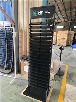 Black Metal Tiered Display Stand For Stone Surface Samples