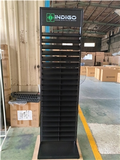 Black Metal Tiered Display Stand For Stone Surface Samples