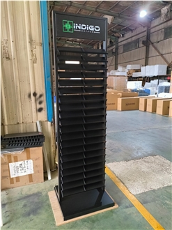 Black Metal Tiered Display Stand For Stone Surface Samples