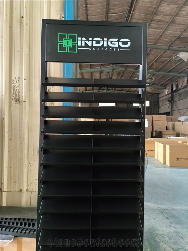 Black Metal Tiered Display Stand For Stone Surface Samples