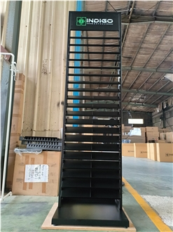 Black Metal Tiered Display Stand For Stone Surface Samples