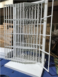 Multi - Page Flip Display Rack For Stone Samples White