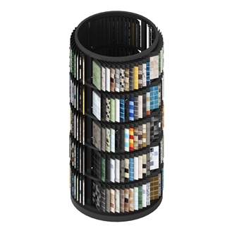 Rotating Cylindrical Multi - Layer Display Rack For Stone