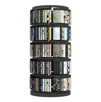 Rotating Cylindrical Multi - Layer Display Rack For Stone