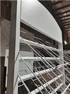 Tall White Metal Wire Display Rack With Multiple Slanted