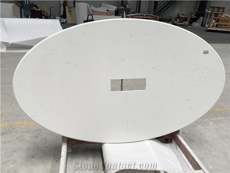 Carrara White Quartz Commercial Counters