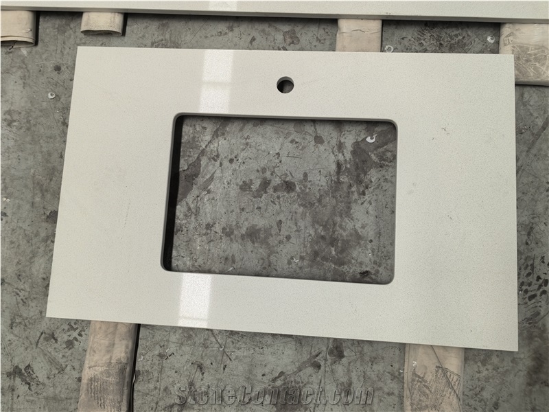 White Engineered Quartz Bathroom Countertops