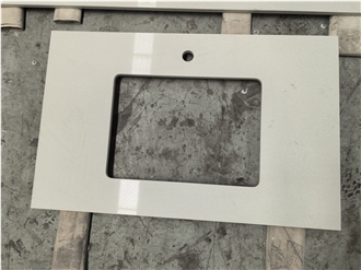 White Engineered Quartz Bathroom Countertops