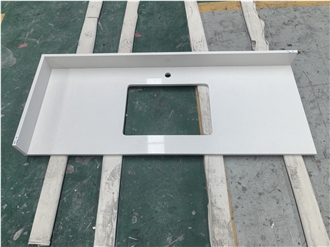 White Engineered Quartz Bathroom Countertops