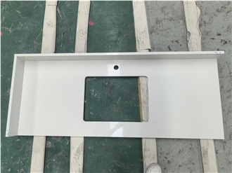 White Engineered Quartz Bathroom Countertops