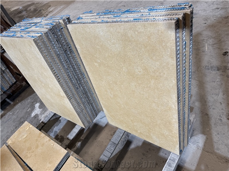 Antique Gold Shell Limestone Honeycomb Panels