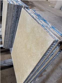 Antique Gold Shell Limestone Honeycomb Panels