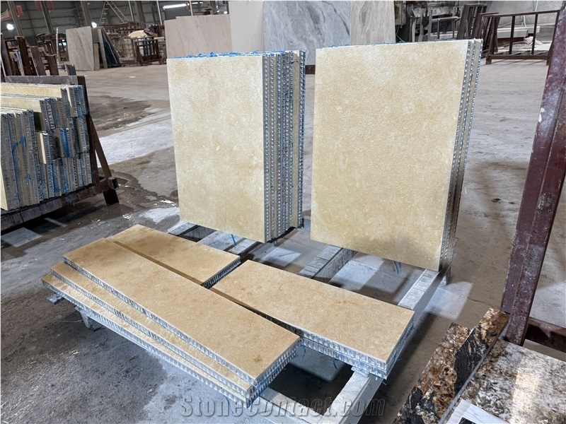 Antique Gold Shell Limestone Honeycomb Panels