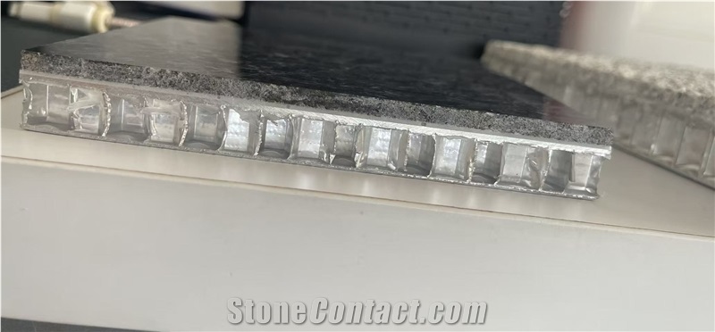 Black Granite Honeycomb Backed Stone Panels