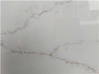 Calacatta Slim Gold Glossy 20Mm 30Mm Quartz Slabs