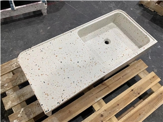 White Terrazzo Bathroom Sink