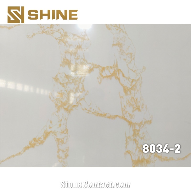 Artificial Gold Vein Quartz Slabs