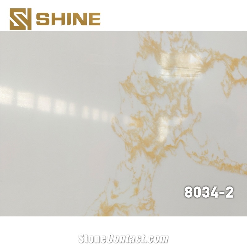 Artificial Gold Vein Quartz Slabs