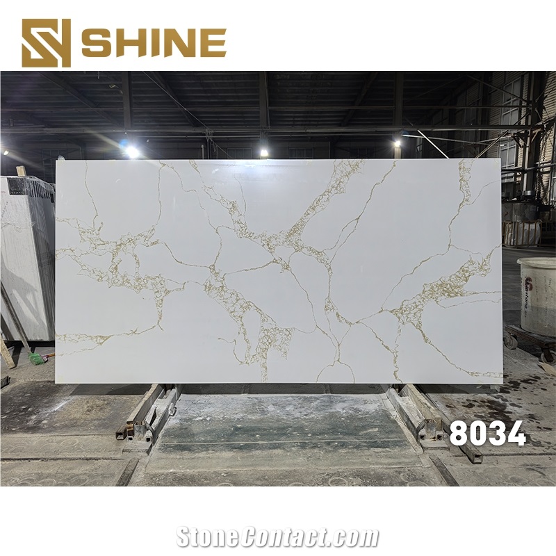 Artificial Gold Vein Quartz Slabs