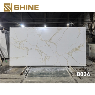 Artificial Gold Vein Quartz Slabs