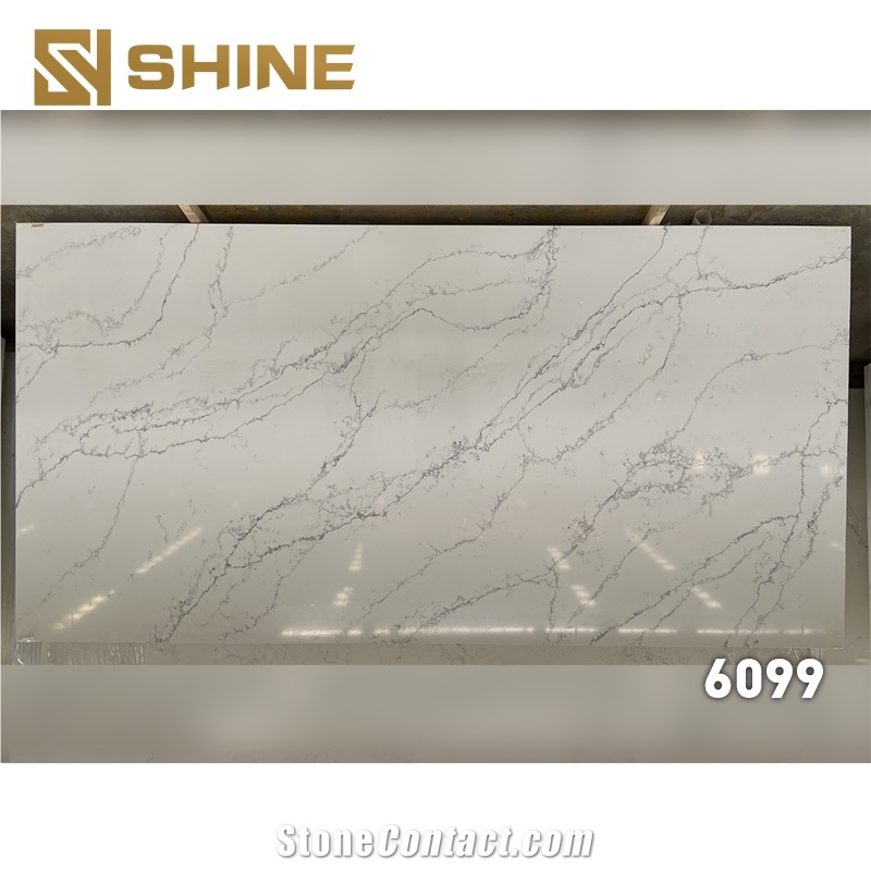 Artificial Quartz Stone Slab Tiles Artificial Carrara