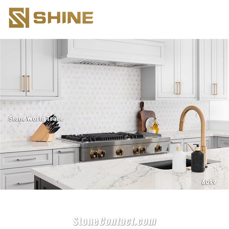 Artificial Quartz Stone Slab Tiles Artificial Carrara