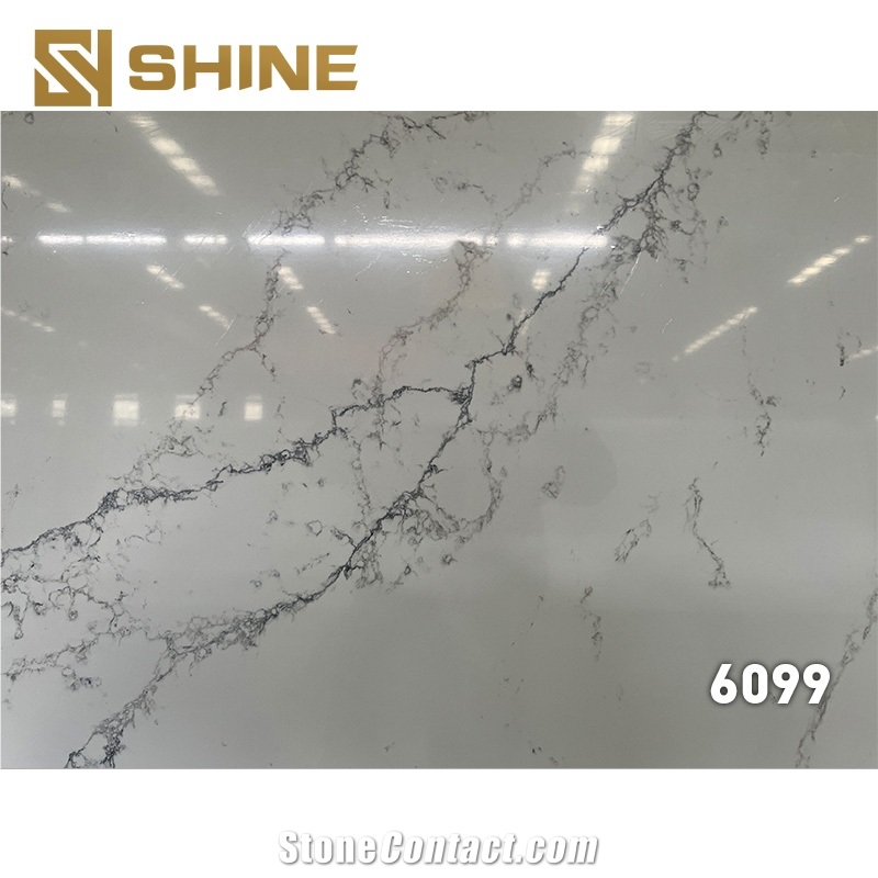Artificial Quartz Stone Slab Tiles Artificial Carrara