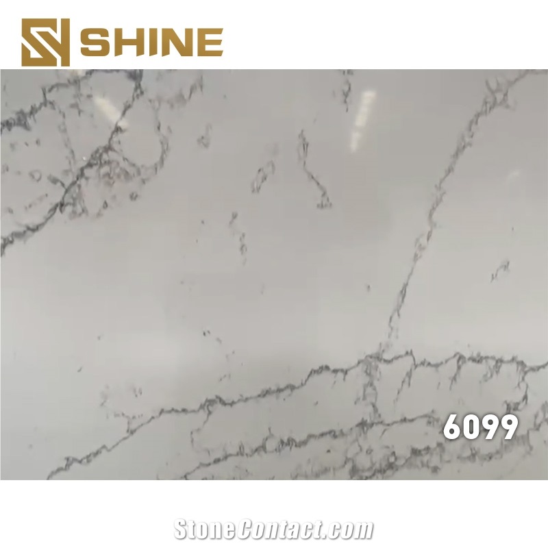 Artificial Quartz Stone Slab Tiles Artificial Carrara