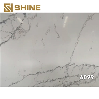 Artificial Quartz Stone Slab Tiles Artificial Carrara