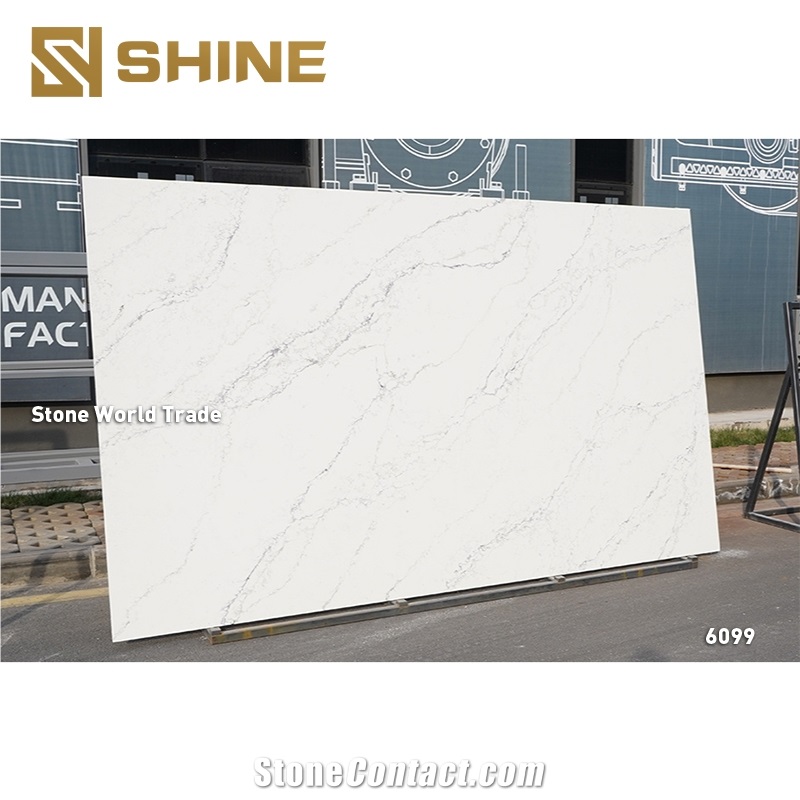 Artificial Quartz Stone Slab Tiles Artificial Carrara